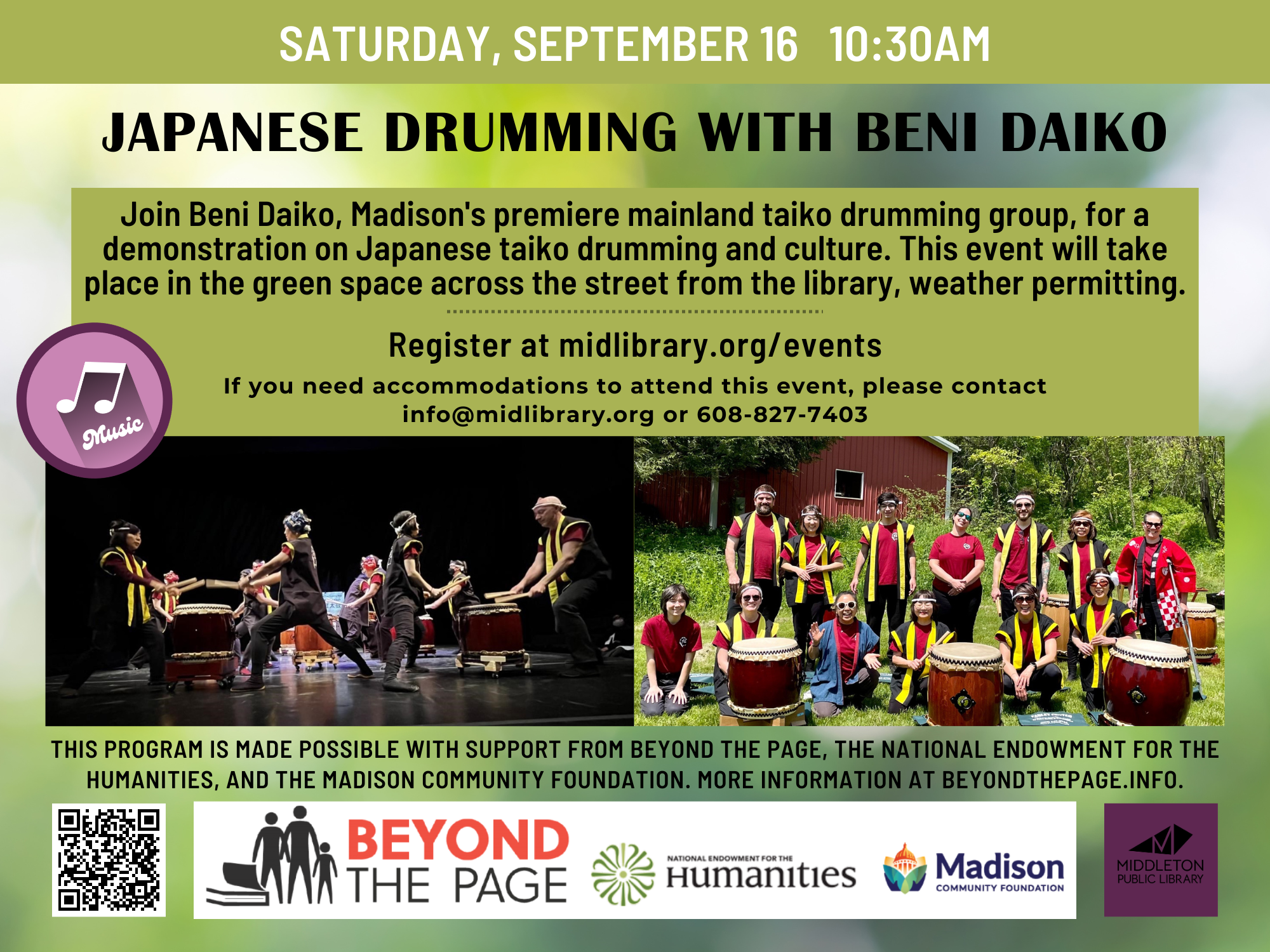Japanese Drumming with Beni Daiko
