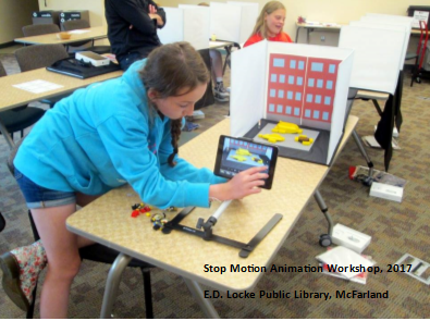 Stop Motion Animation Workshop, 2017, E.D. Lock Public Library, McFarland